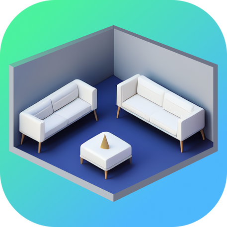 roomplan ios app icon - lidar scanner for interior spaces and rooms.